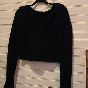 Free People Intimately fuzzy cropped hoodie!